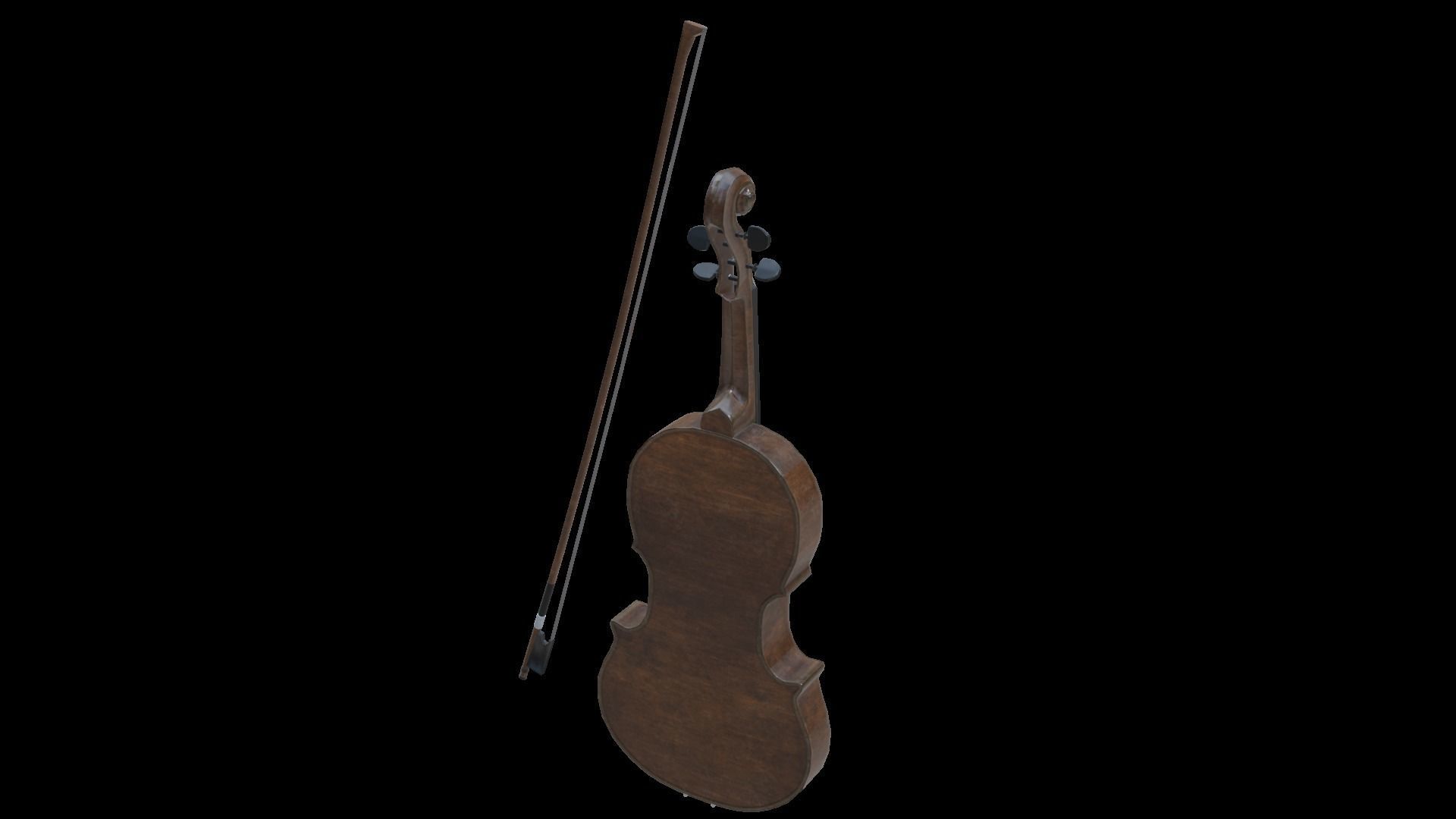 Viola violin Low-poly 3D model_30