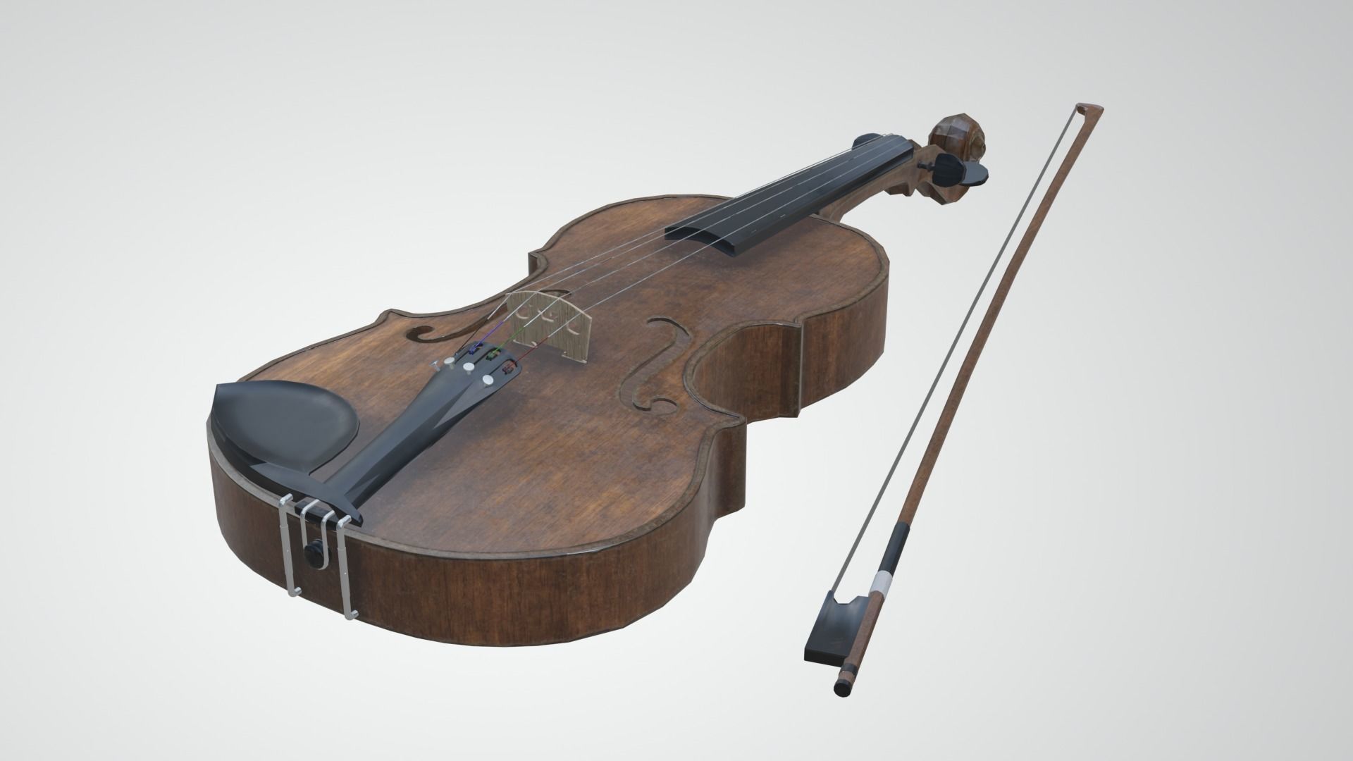 Viola violin Low-poly 3D model_8