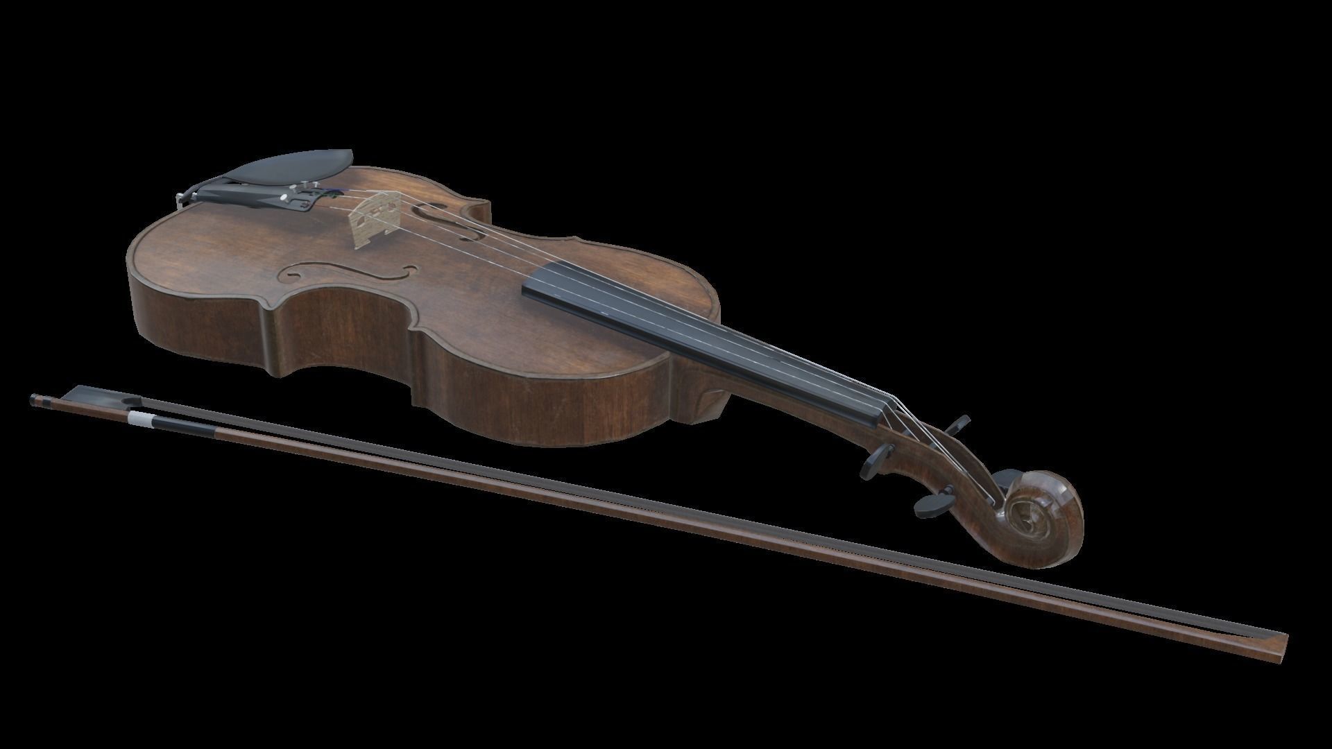 Viola violin Low-poly 3D model_14