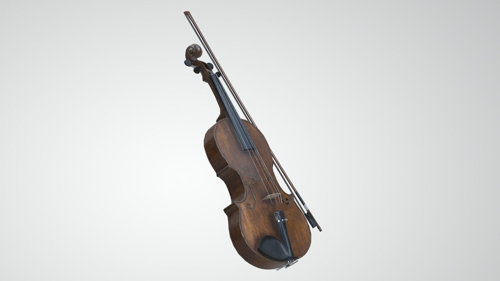 Viola violin Low-poly 3D model_38