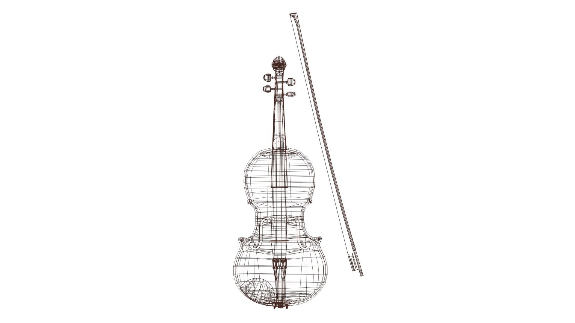 Viola violin Low-poly 3D model_59