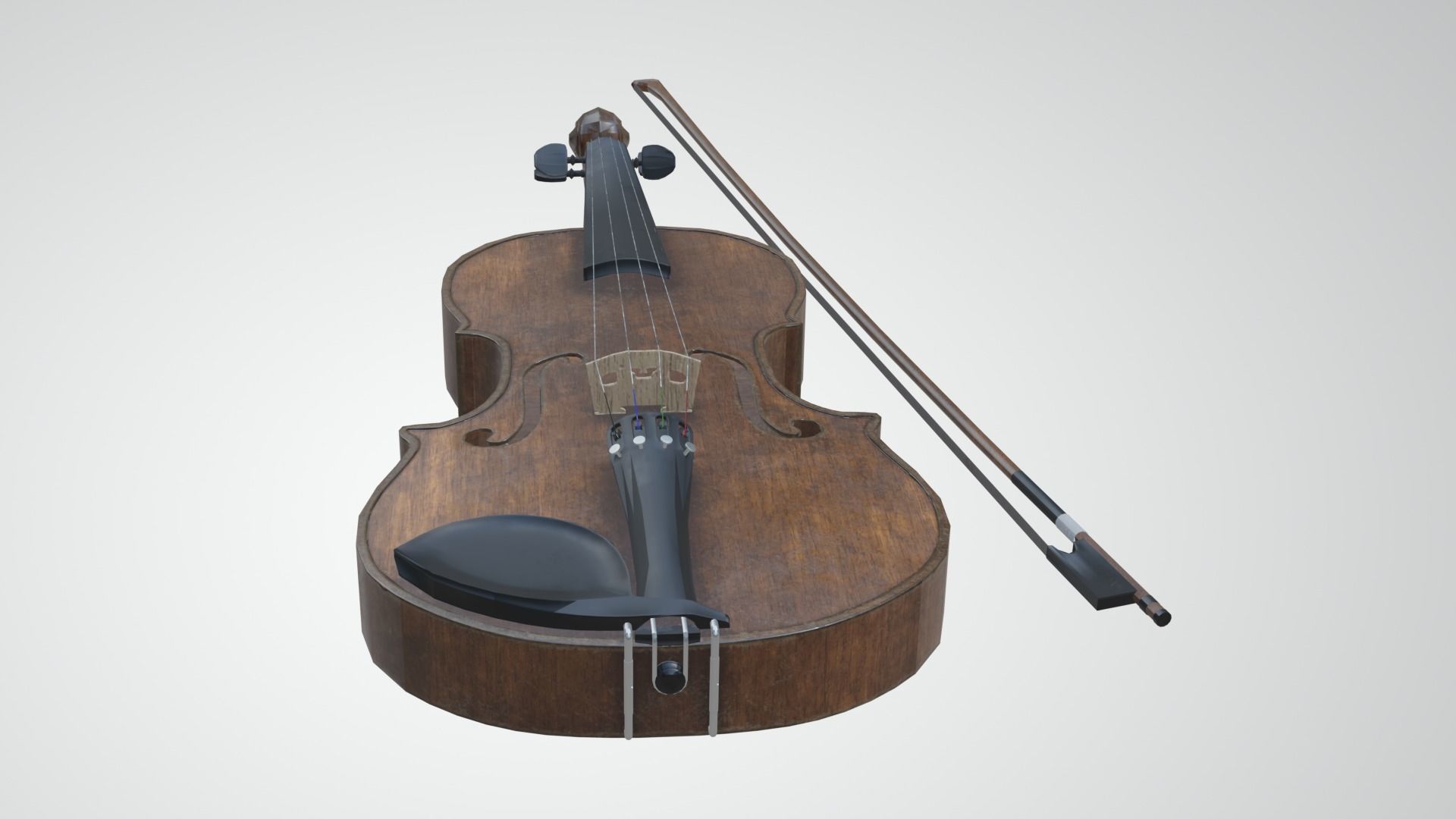 Viola violin Low-poly 3D model_4