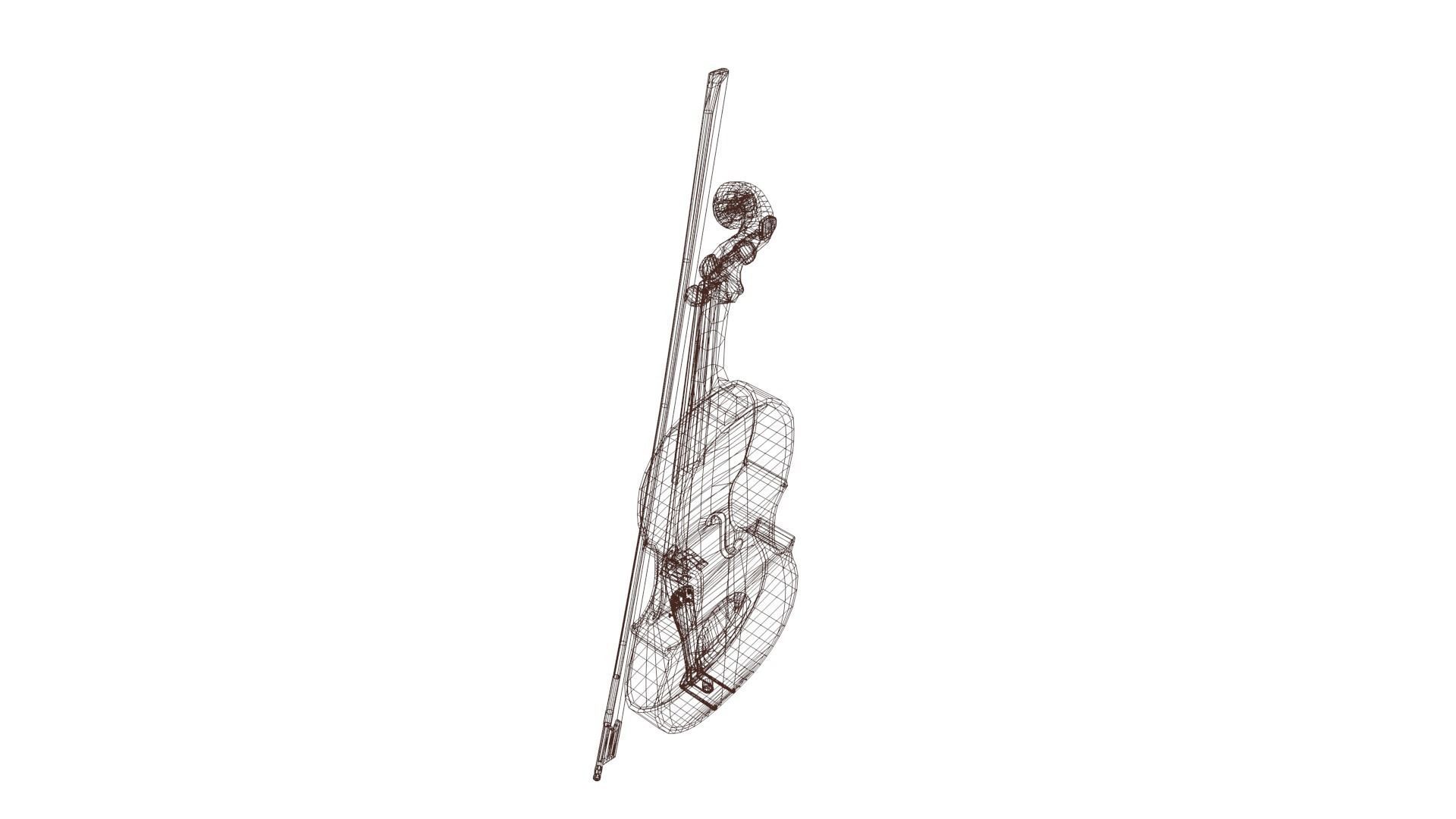 Viola violin Low-poly 3D model_53