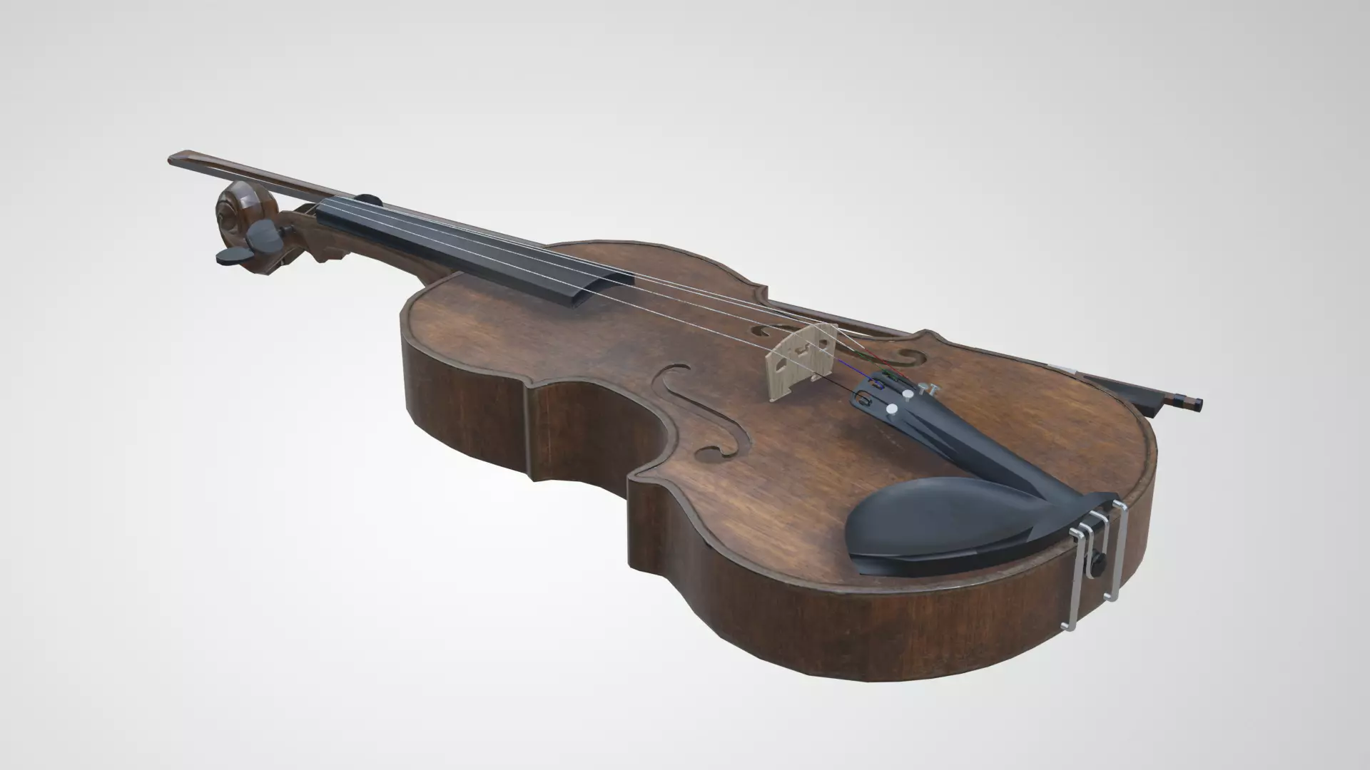 Viola violin Low-poly 3D model_0