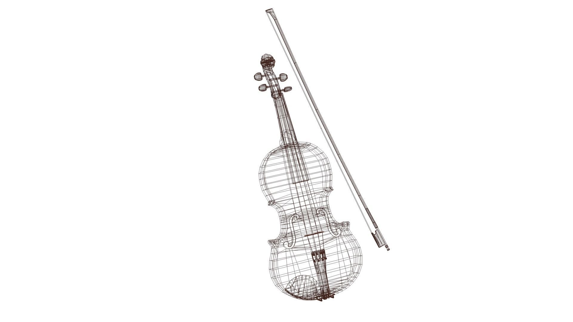 Viola violin Low-poly 3D model_58