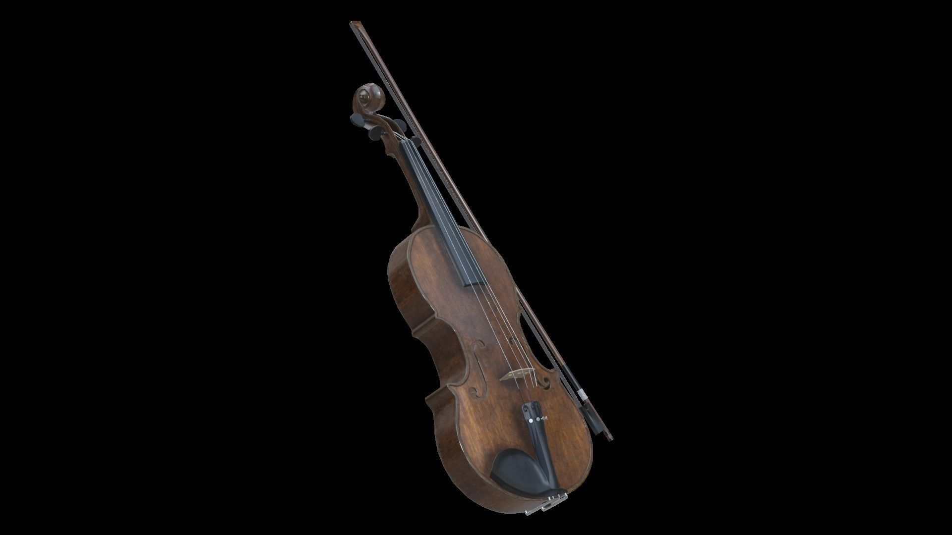 Viola violin Low-poly 3D model_39