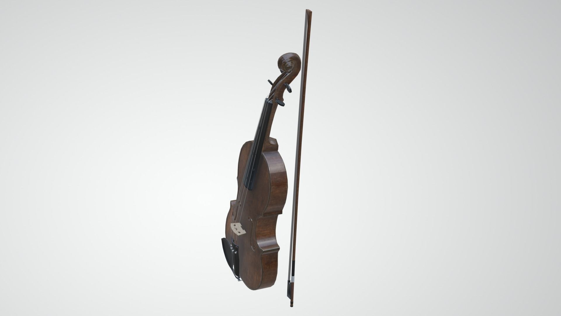 Viola violin Low-poly 3D model_23