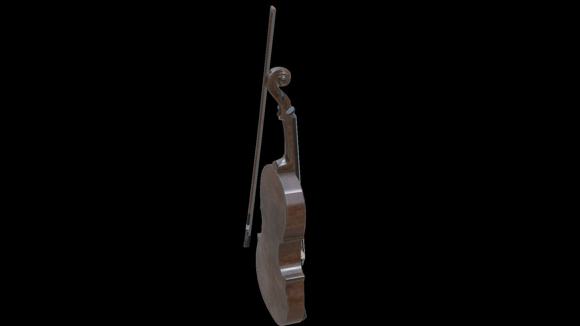 Viola violin Low-poly 3D model_32