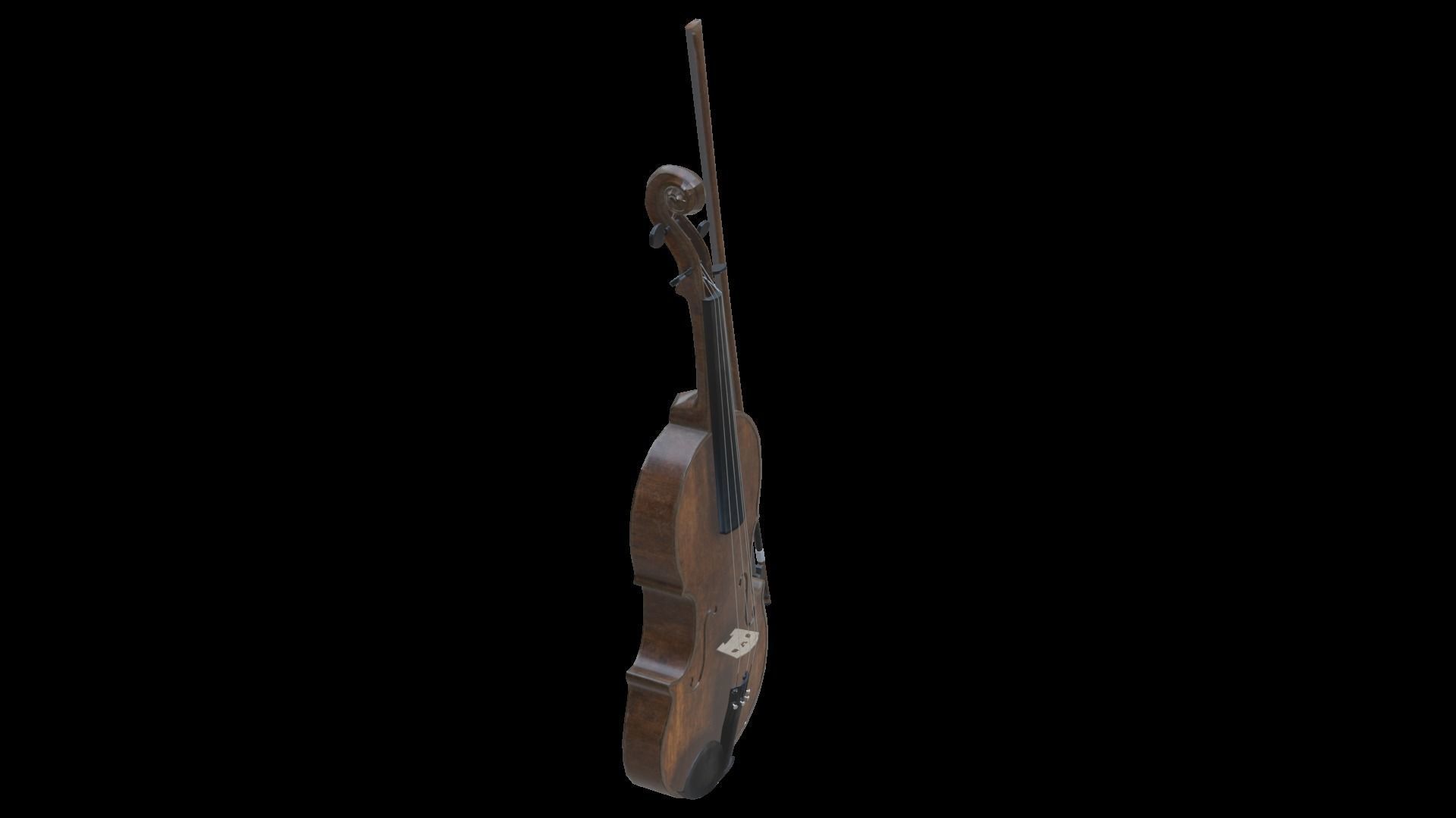 Viola violin Low-poly 3D model_34