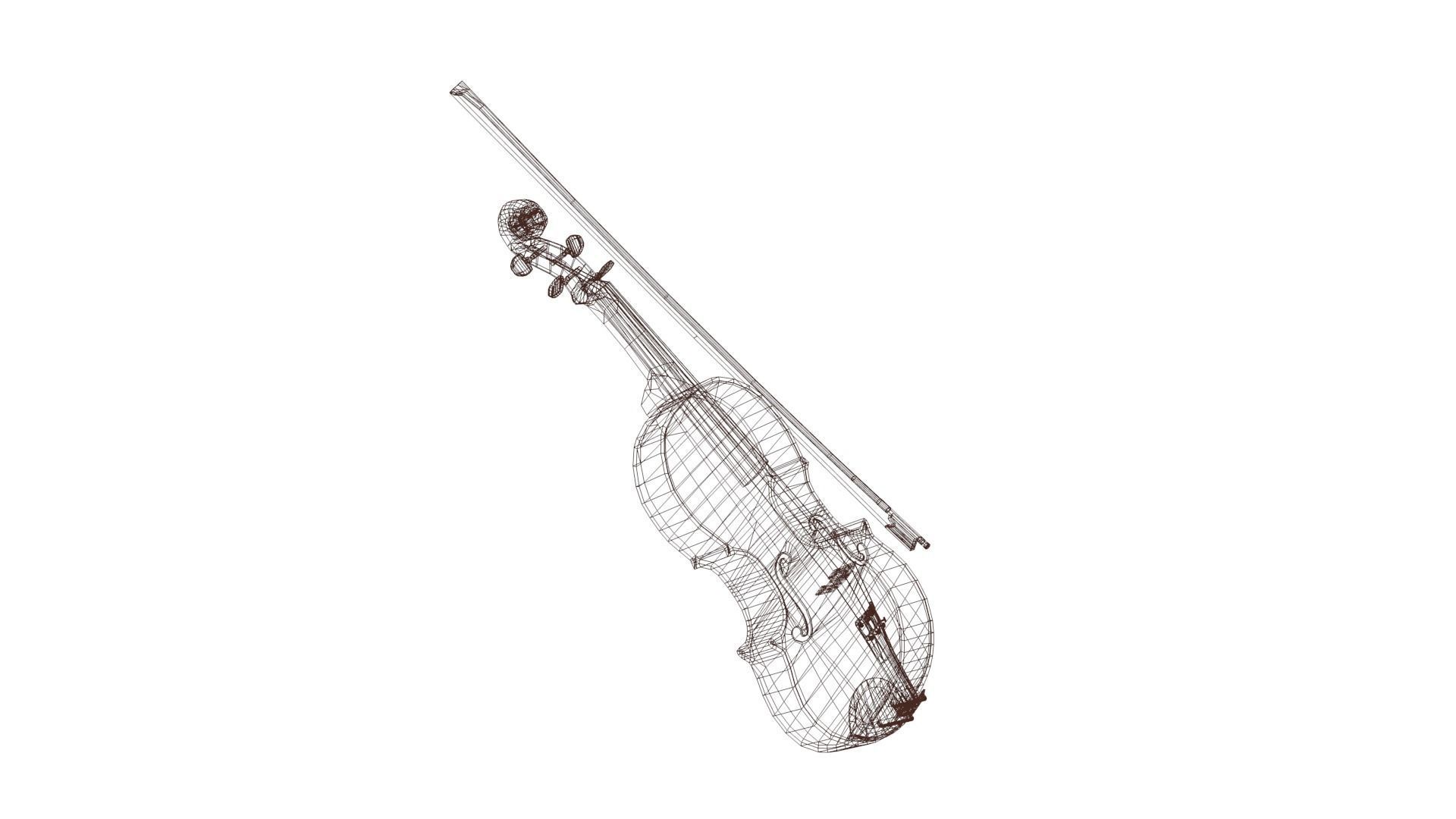 Viola violin Low-poly 3D model_57