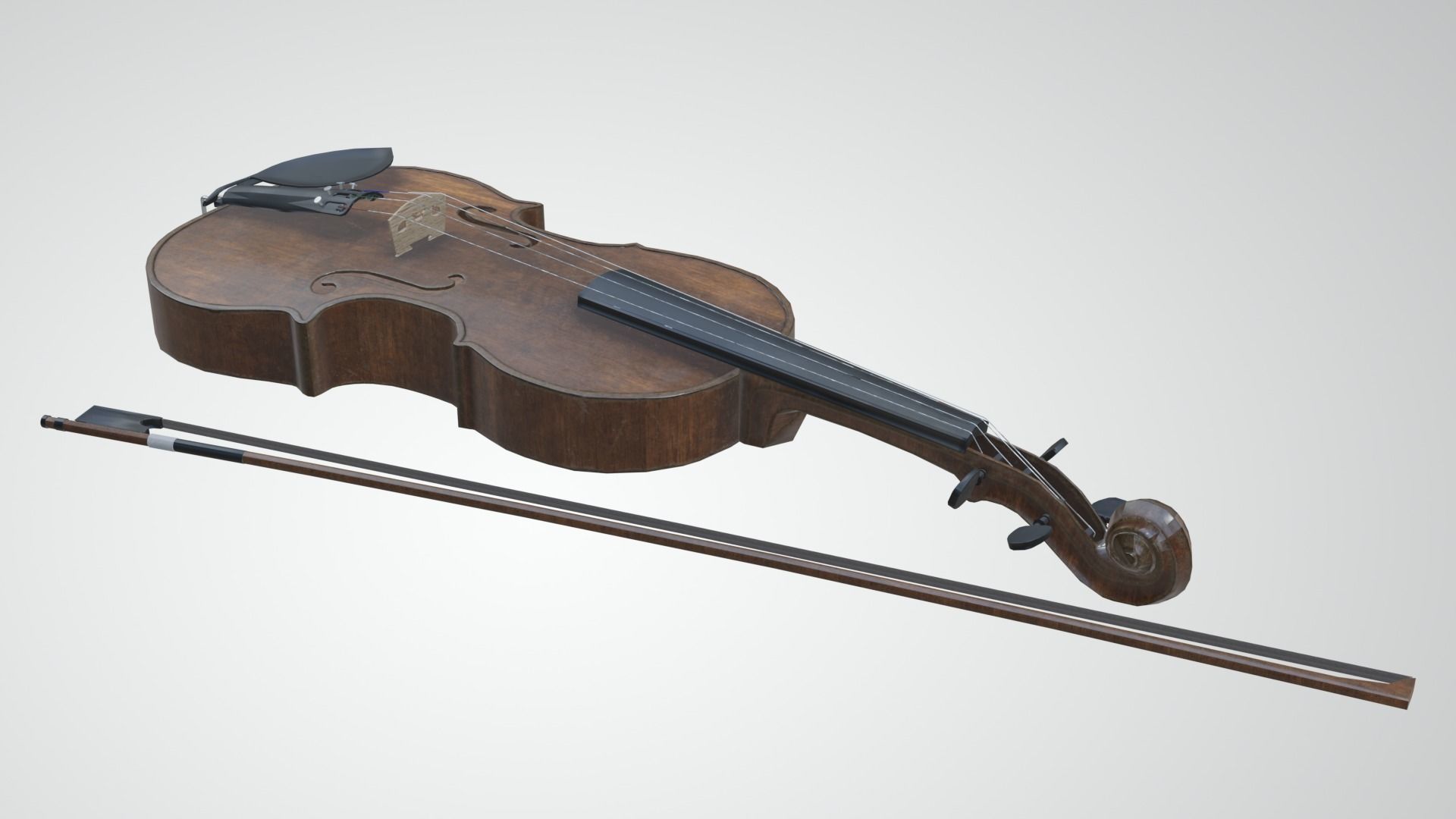 Viola violin Low-poly 3D model_15