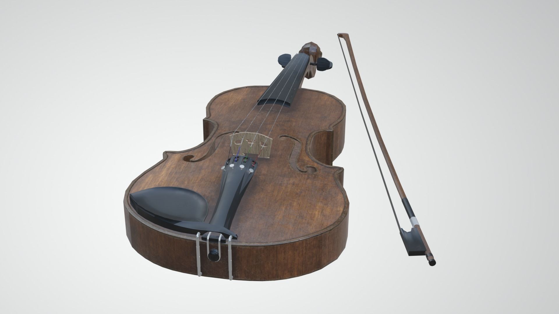 Viola violin Low-poly 3D model_6