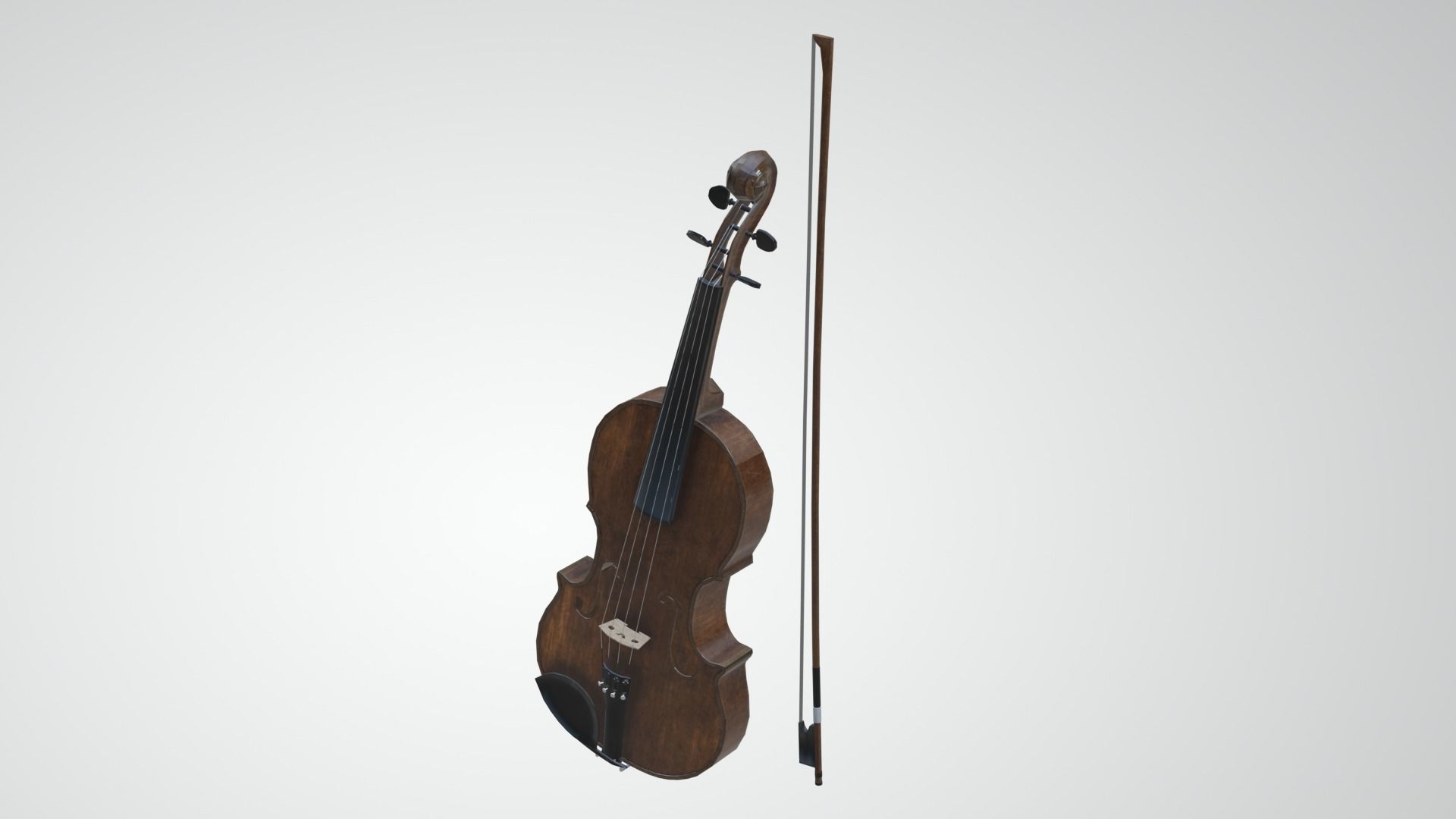 Viola violin Low-poly 3D model_21