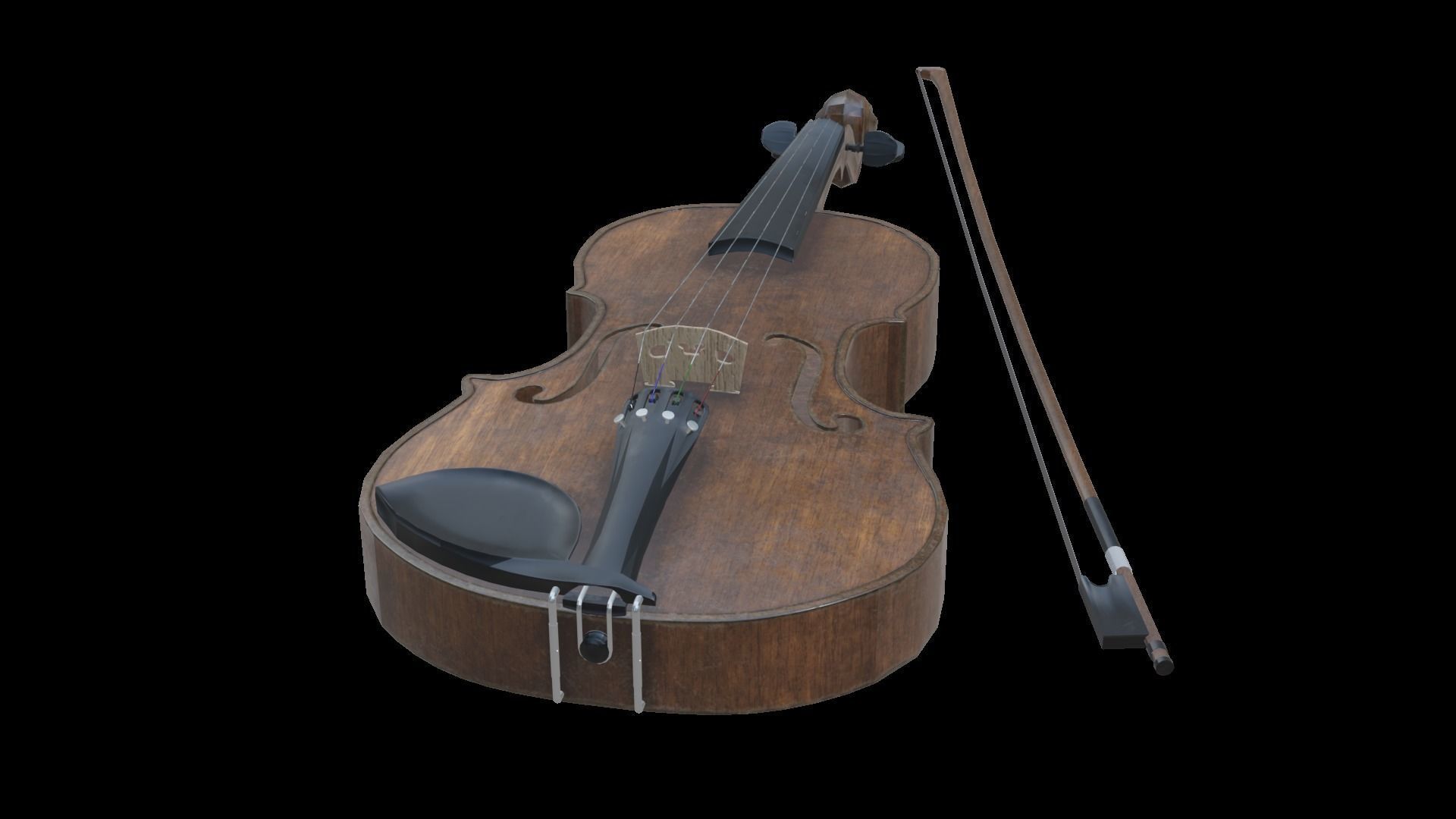 Viola violin Low-poly 3D model_7