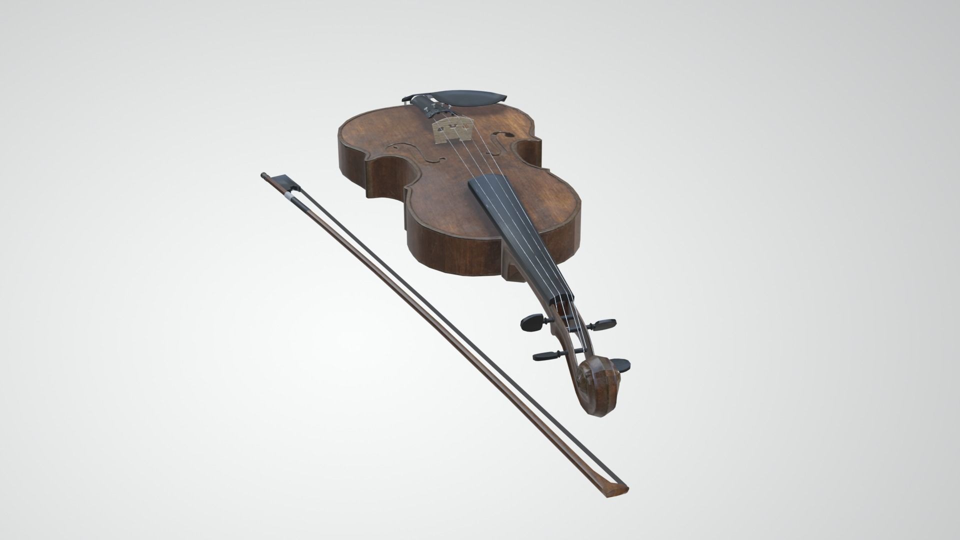 Viola violin Low-poly 3D model_19