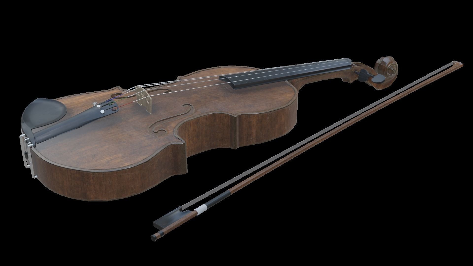 Viola violin Low-poly 3D model_11
