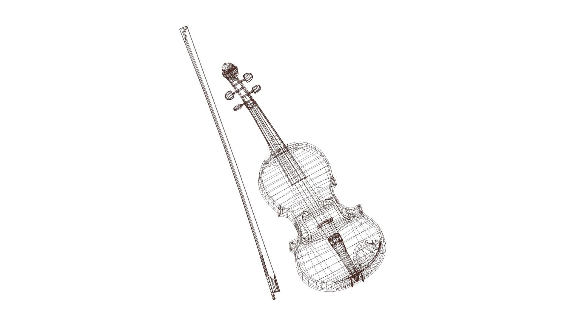 Viola violin Low-poly 3D model_55