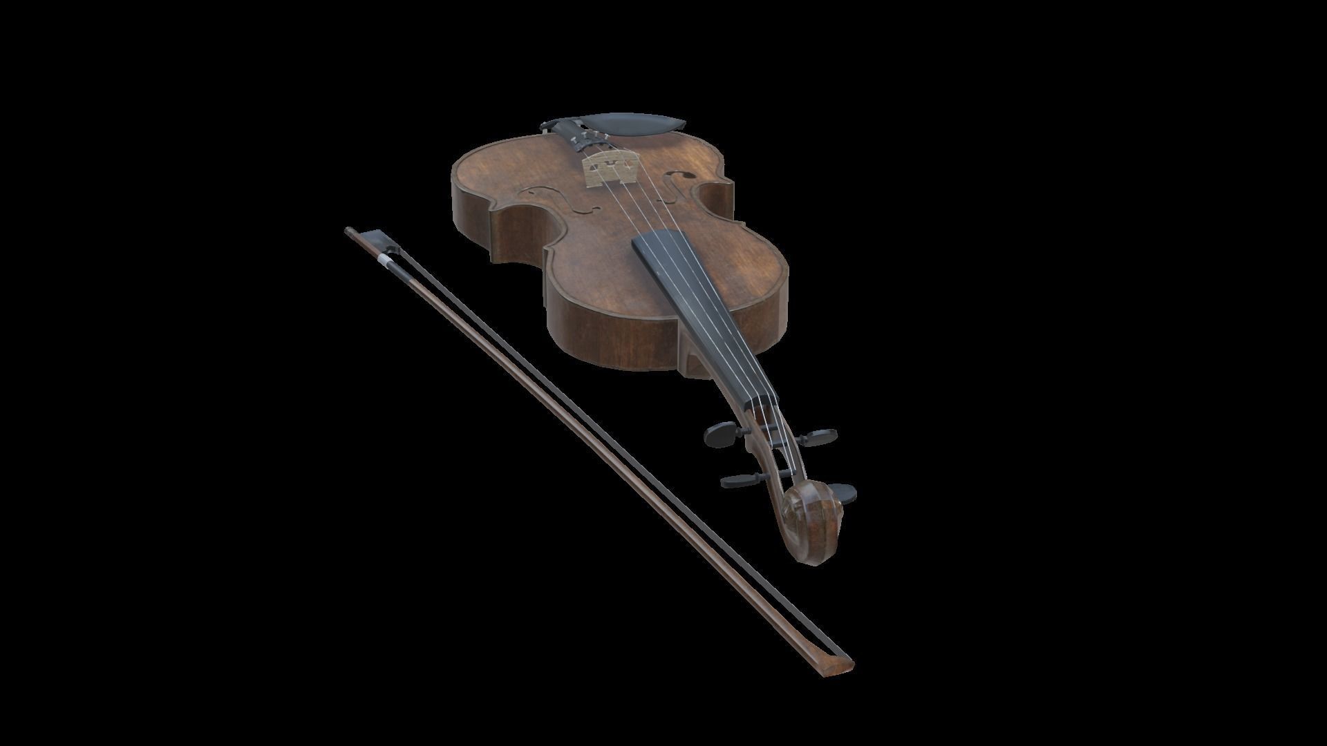Viola violin Low-poly 3D model_18