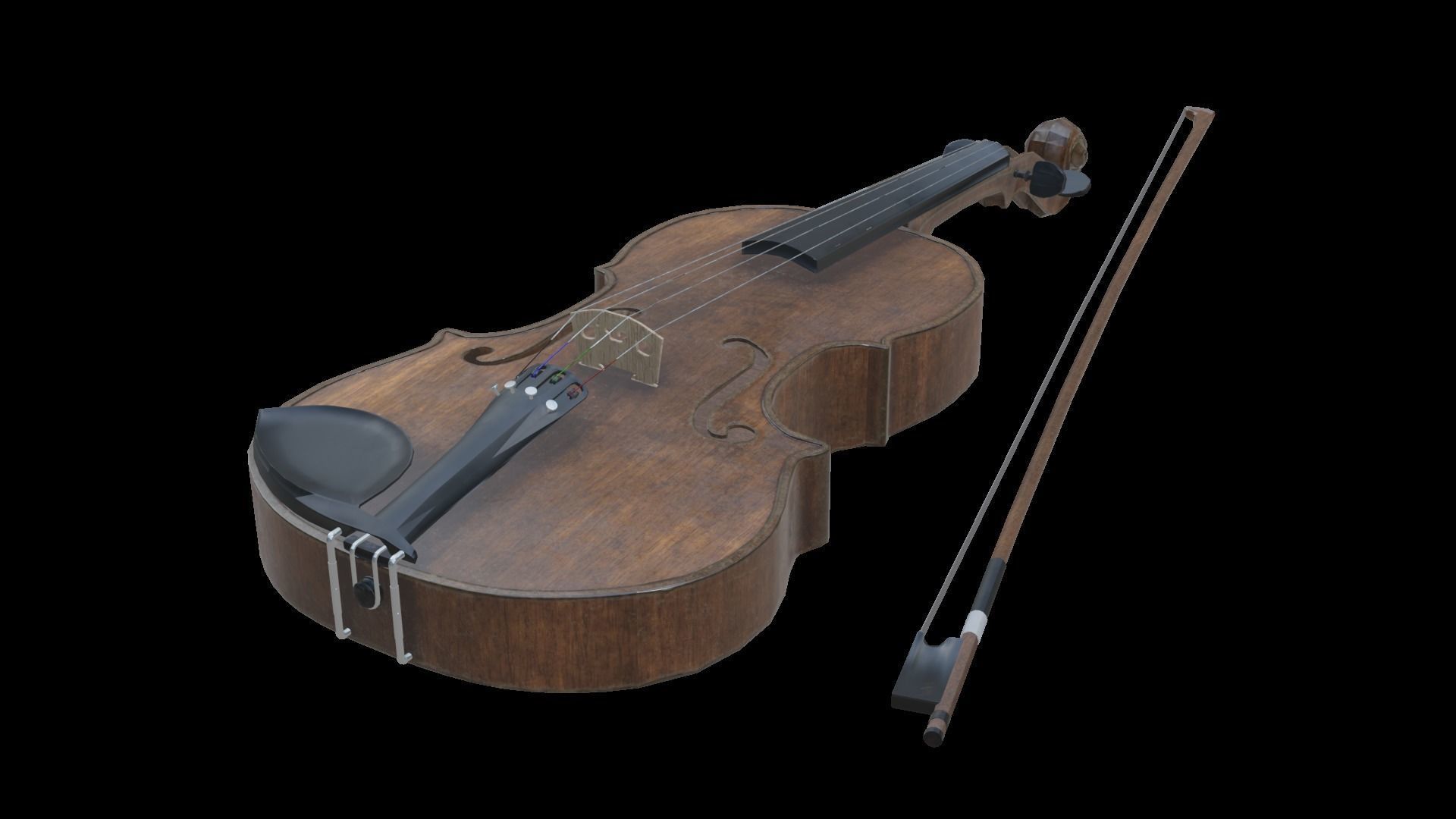 Viola violin Low-poly 3D model_9