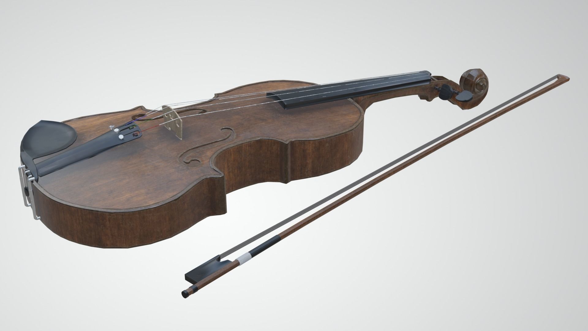 Viola violin Low-poly 3D model_10