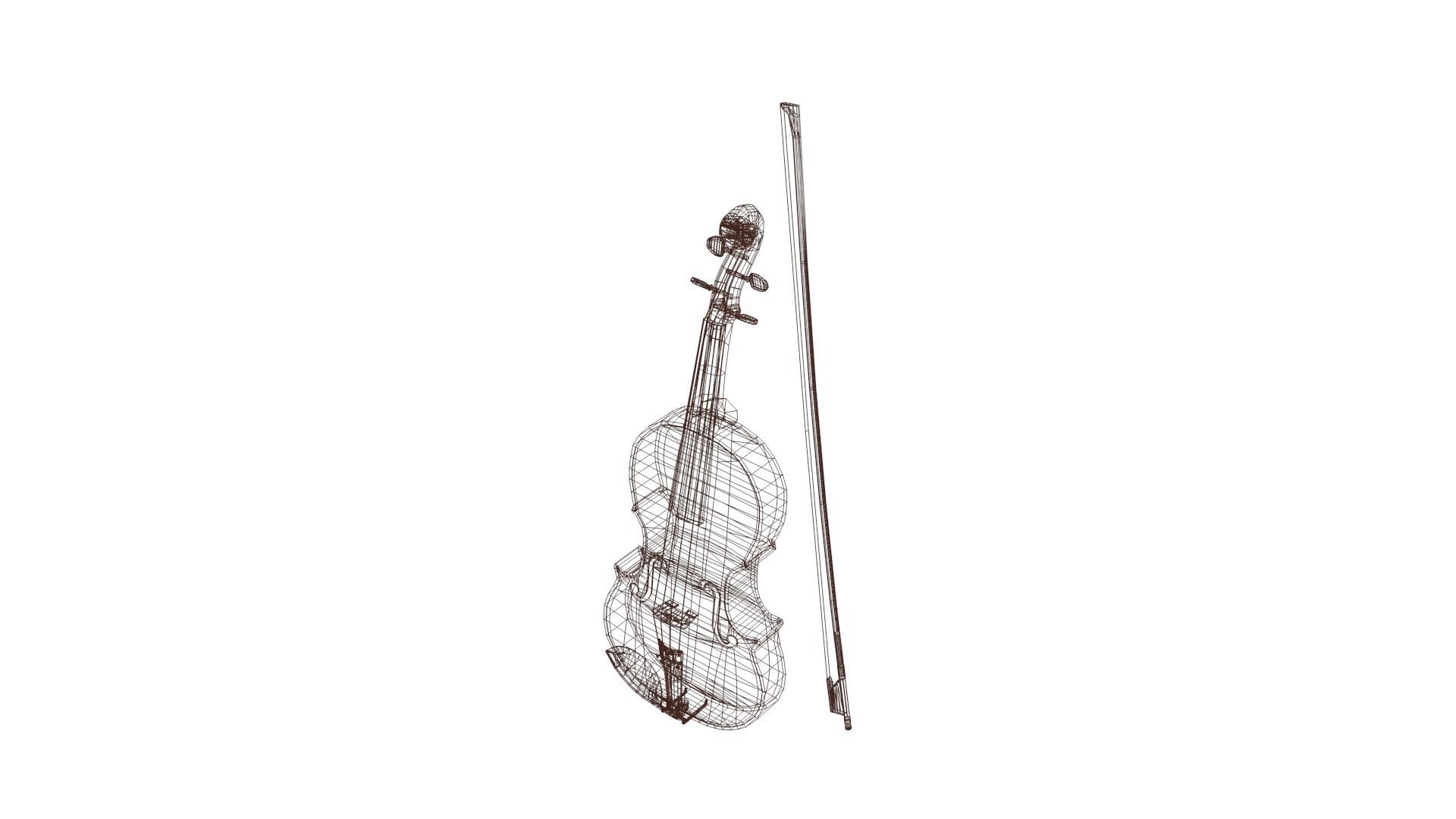 Viola violin Low-poly 3D model_51