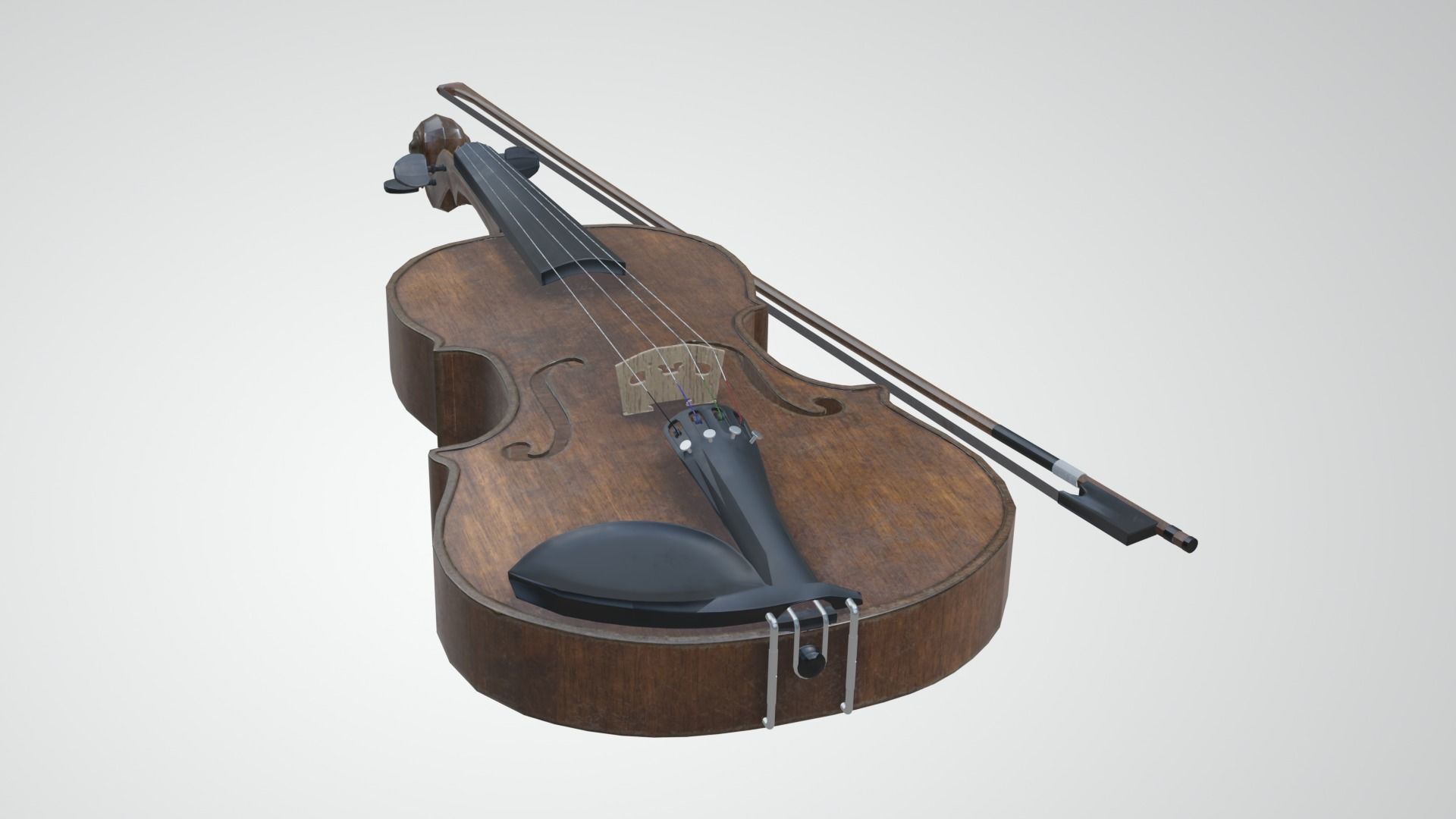 Viola violin Low-poly 3D model_2