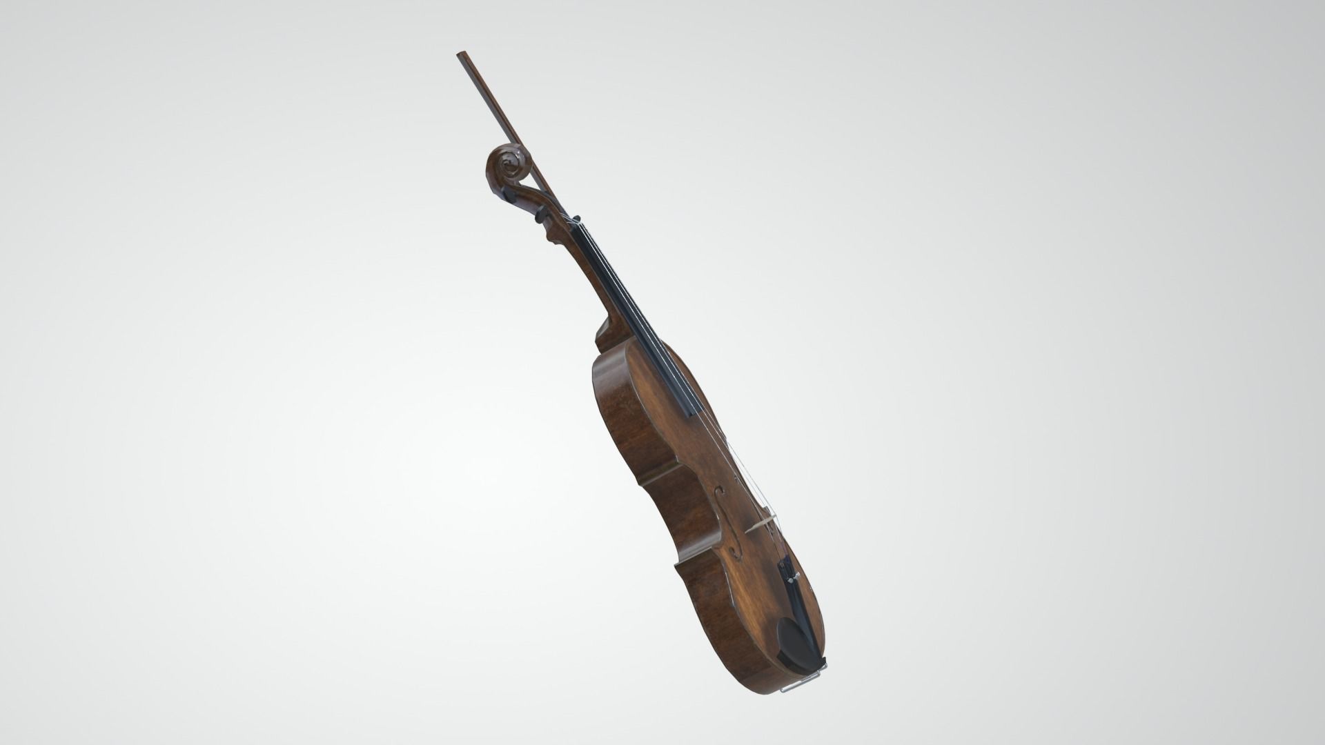 Viola violin Low-poly 3D model_37