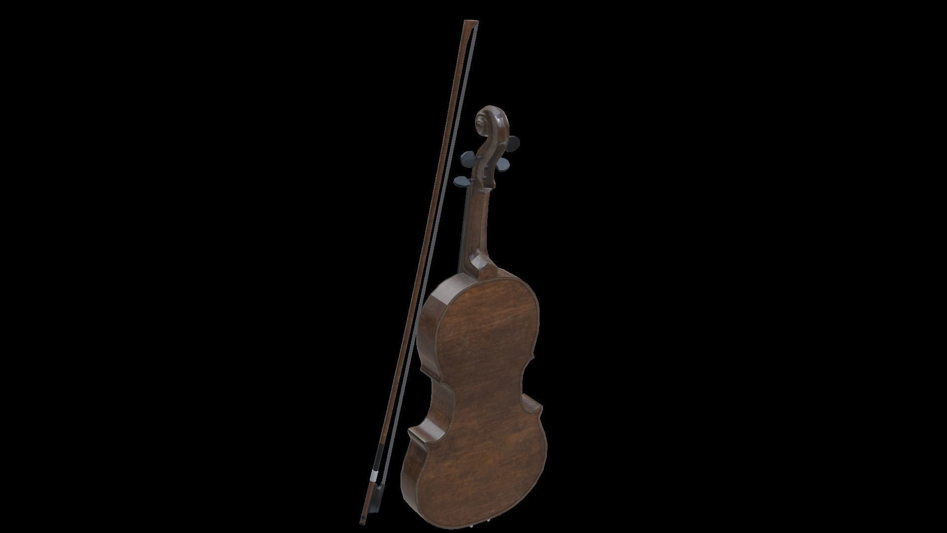 Viola violin Low-poly 3D model_28