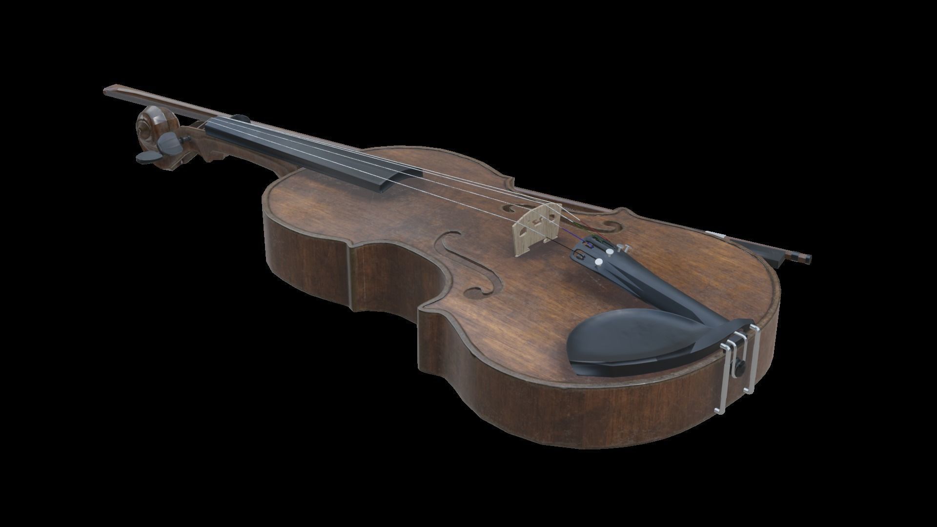 Viola violin Low-poly 3D model_1