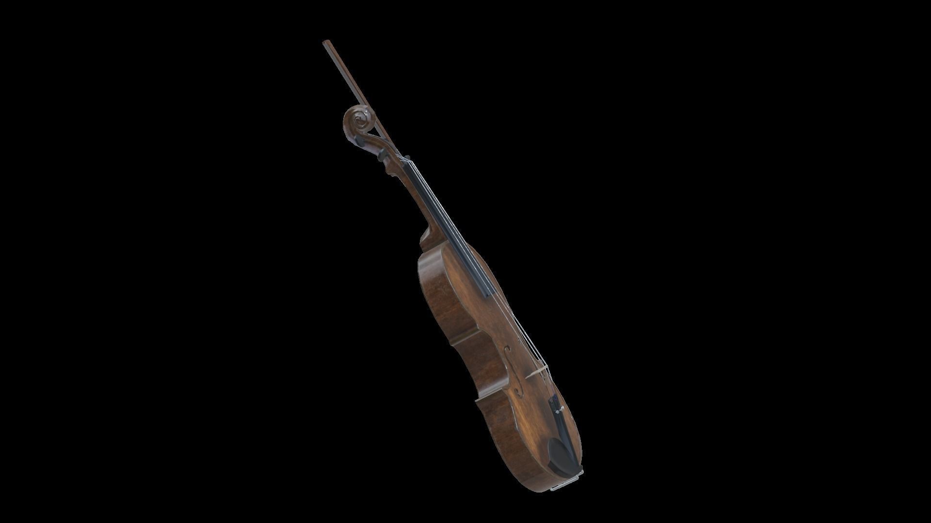 Viola violin Low-poly 3D model_36