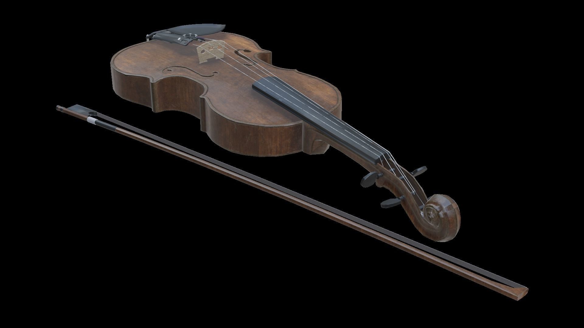 Viola violin Low-poly 3D model_17