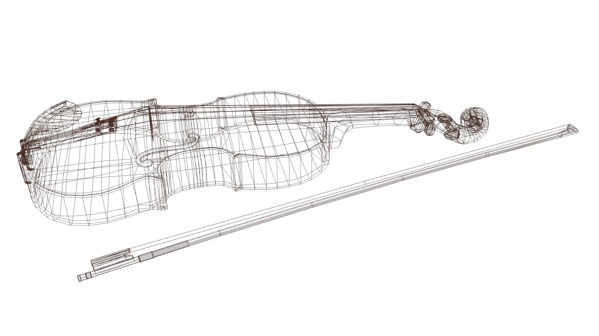 Viola violin Low-poly 3D model_45