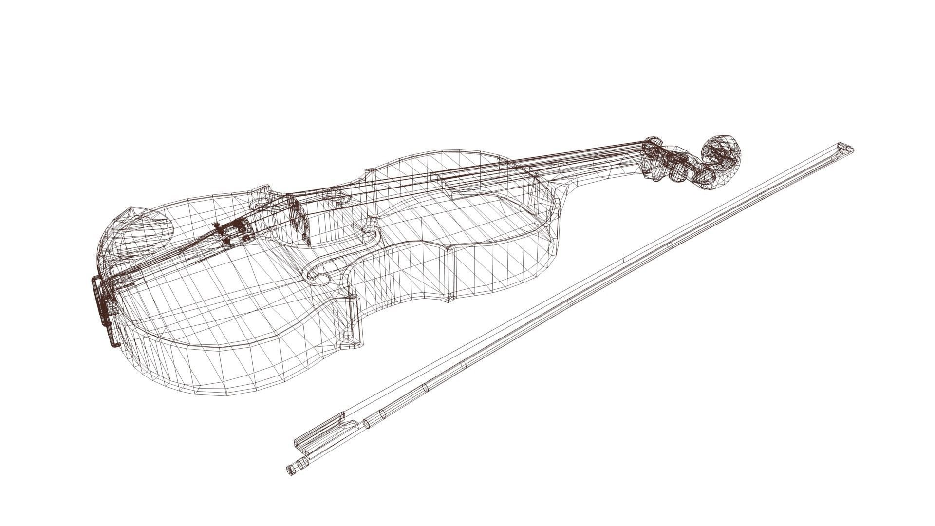 Viola violin Low-poly 3D model_44