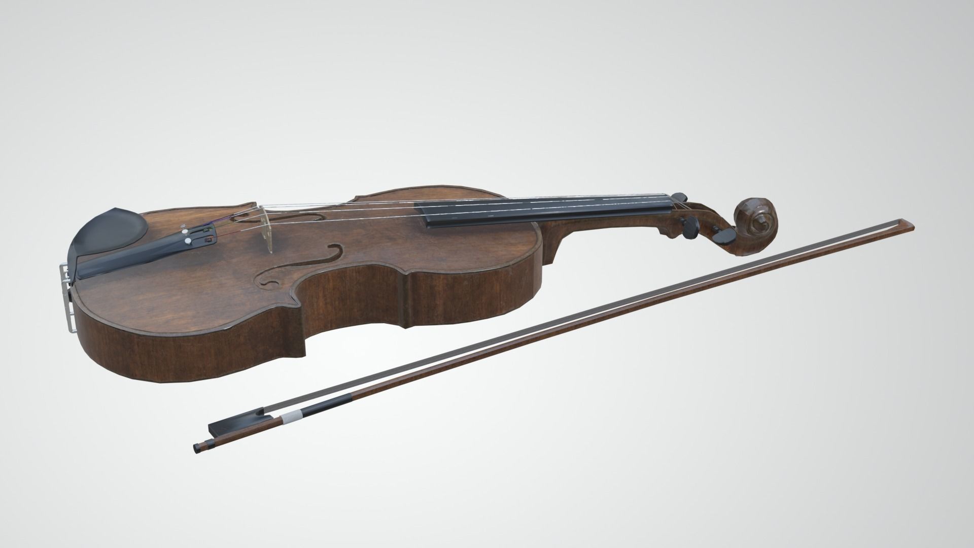 Viola violin Low-poly 3D model_12