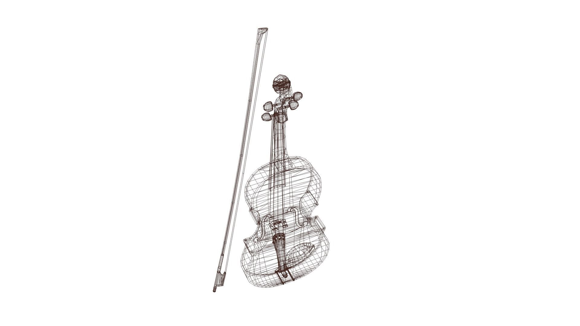 Viola violin Low-poly 3D model_54