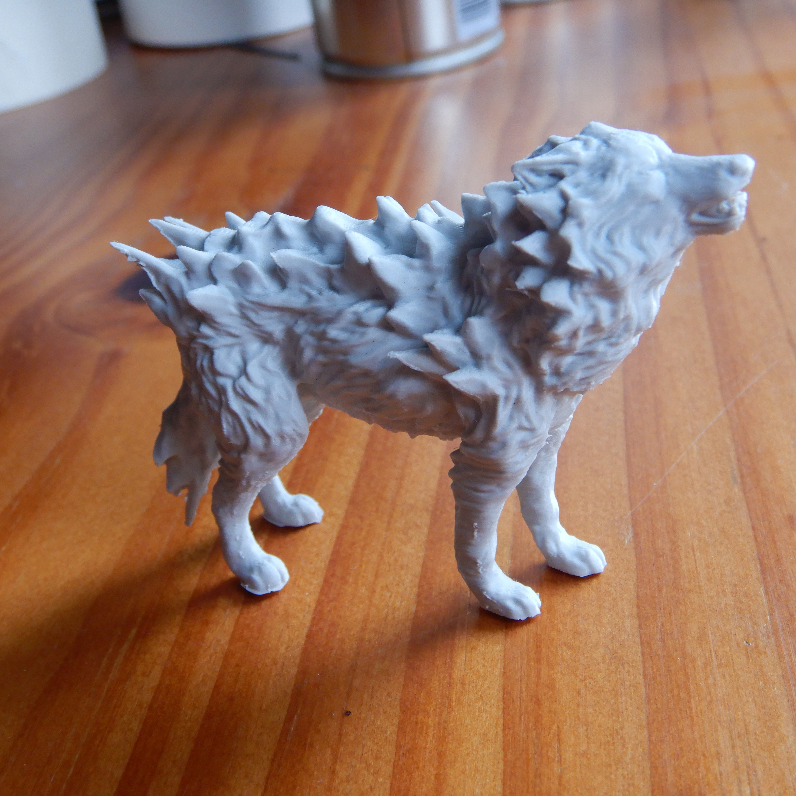 Winter Wolf Howling 3D print model_3
