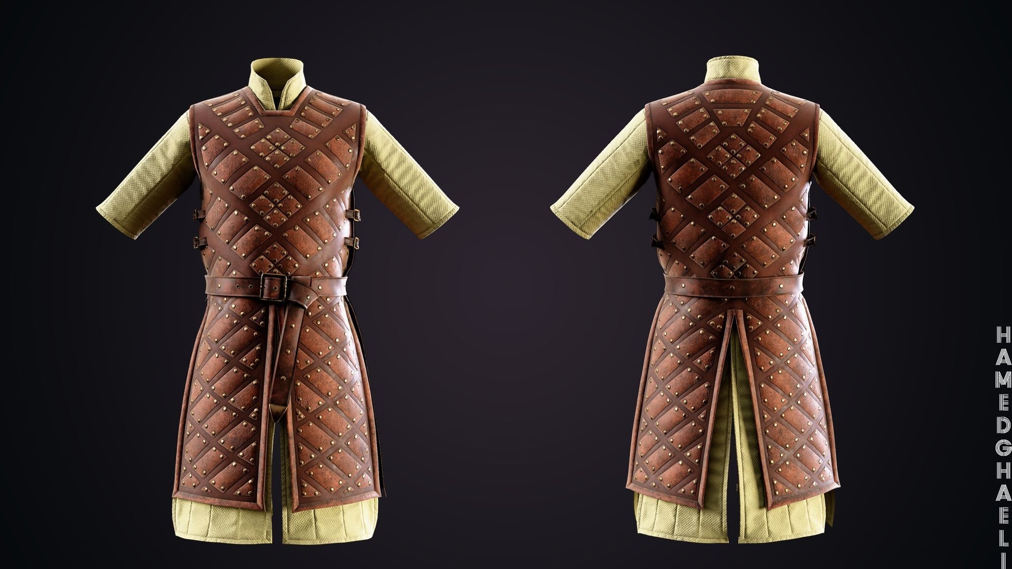 Medieval Armor Low-poly 3D model_2