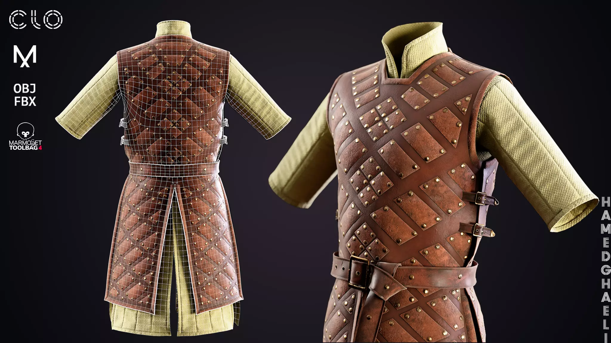 Medieval Armor Low-poly 3D model_0