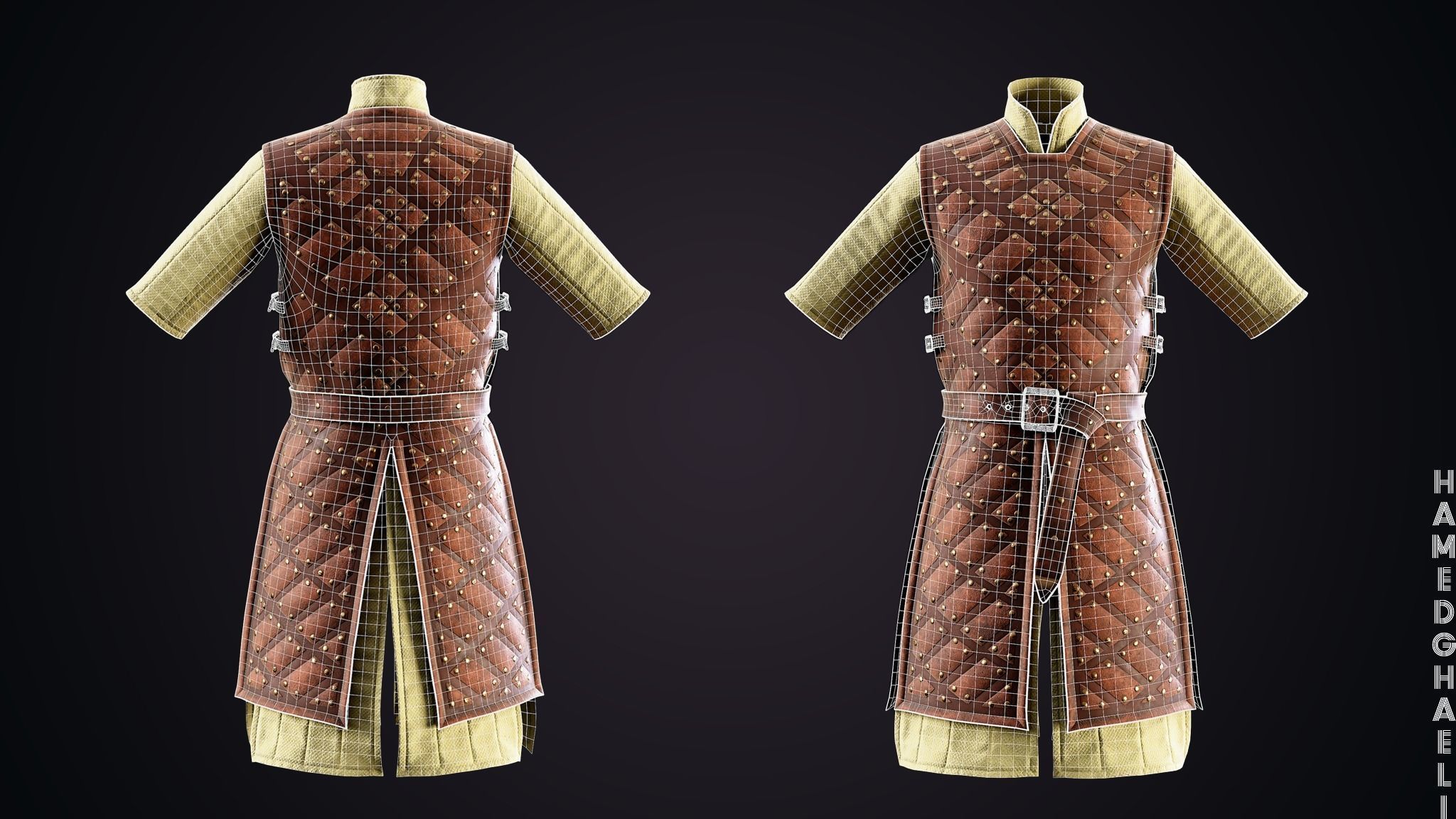 Medieval Armor Low-poly 3D model_3
