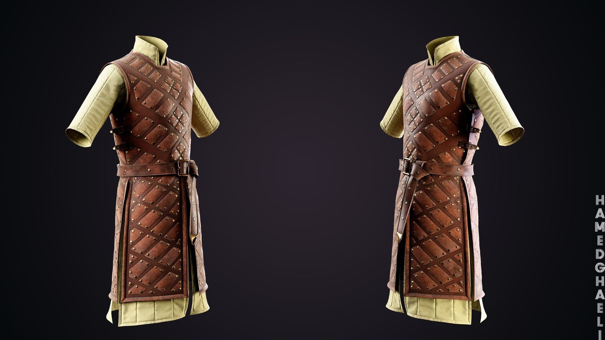Medieval Armor Low-poly 3D model_5