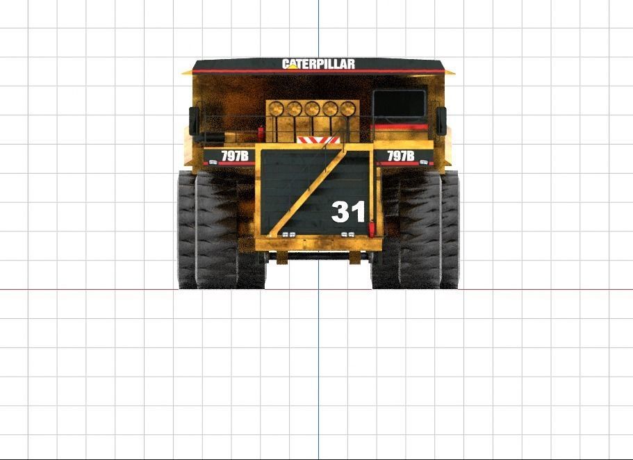 Haul Truck Low-poly 3D model_11