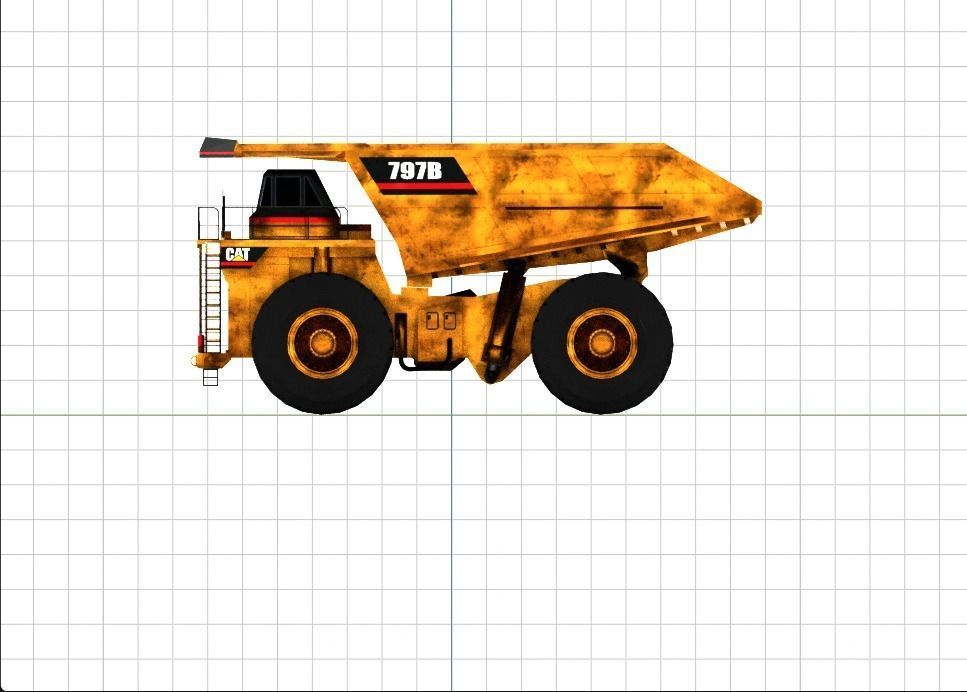 Haul Truck Low-poly 3D model_10