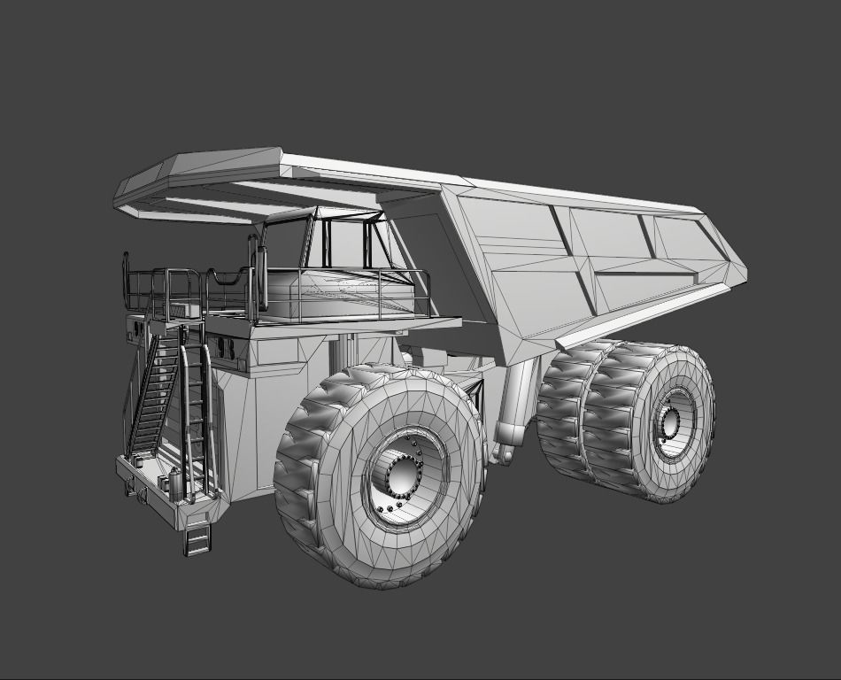 Haul Truck Low-poly 3D model_15