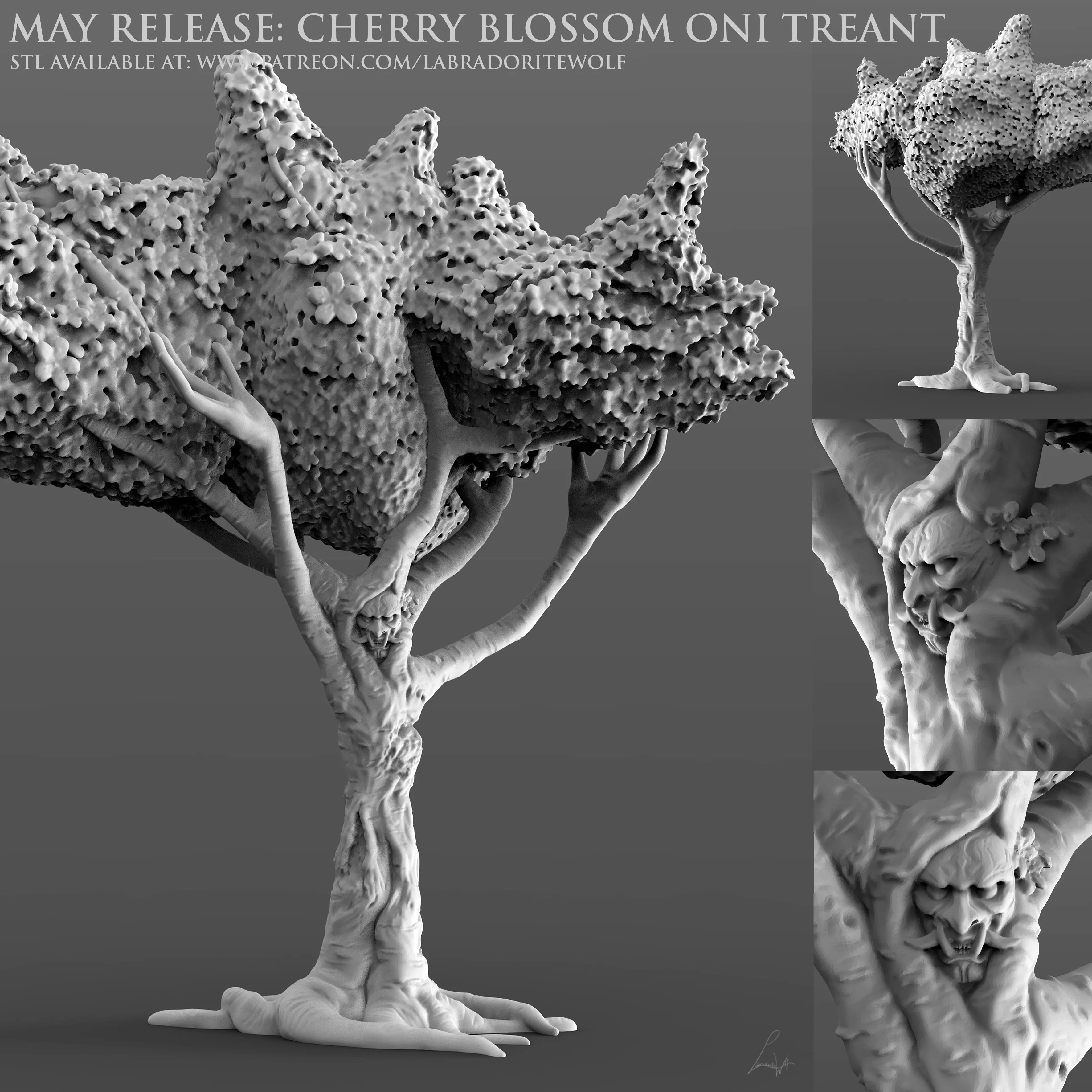 Cherry Blossom Oni Treant 3D print model_0