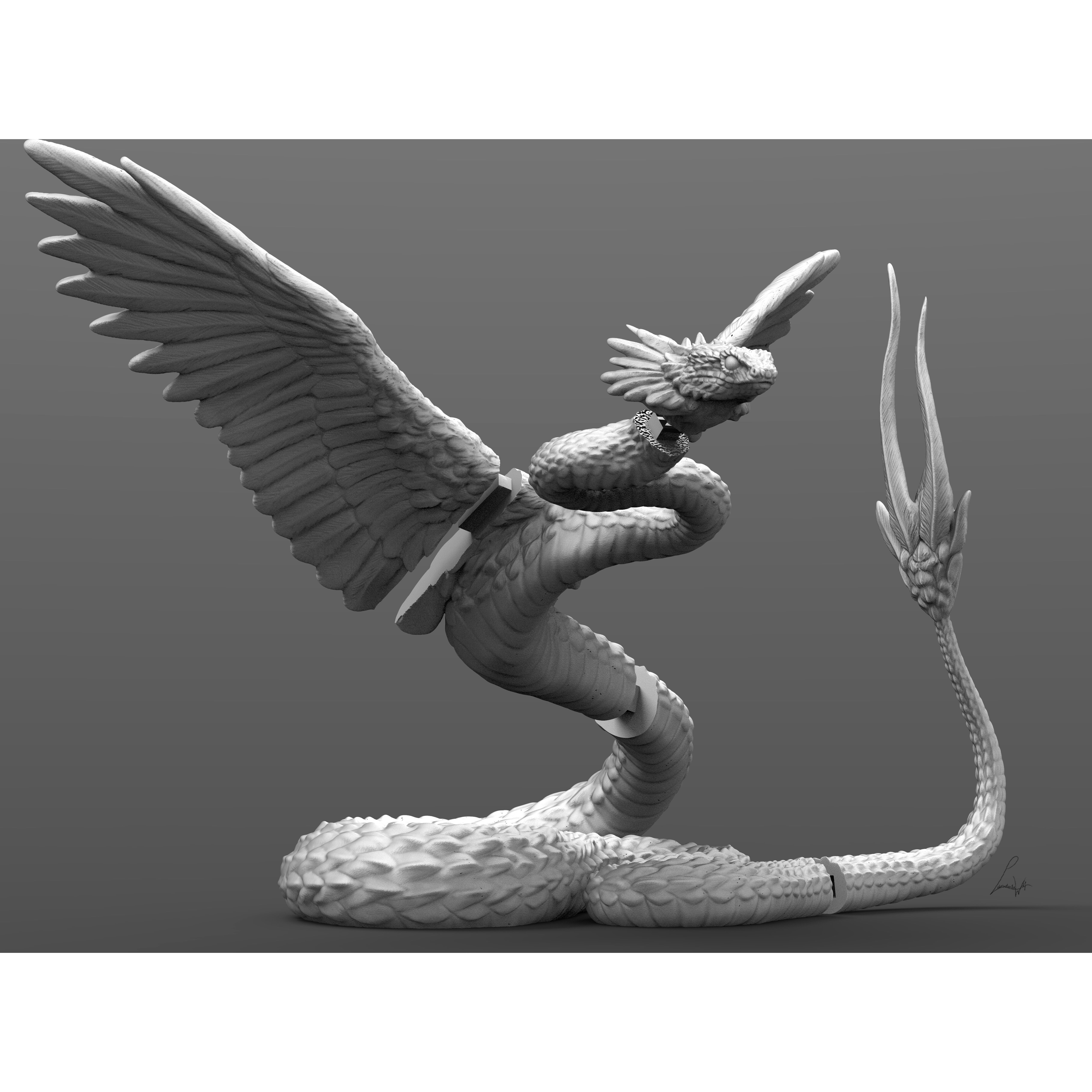 Bush Viper Quetzalcoatl 3D print model_1