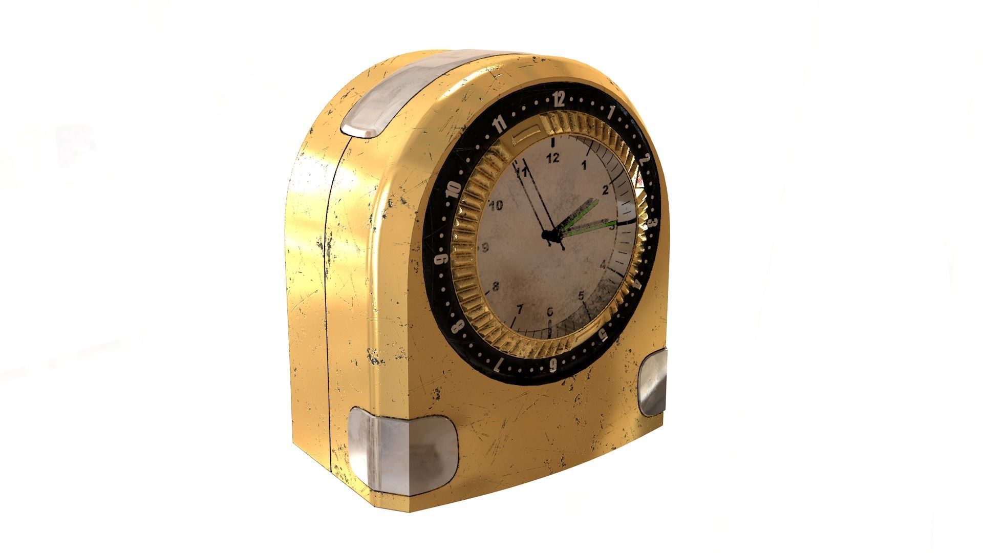 Desk Clock Low-poly 3D model_3