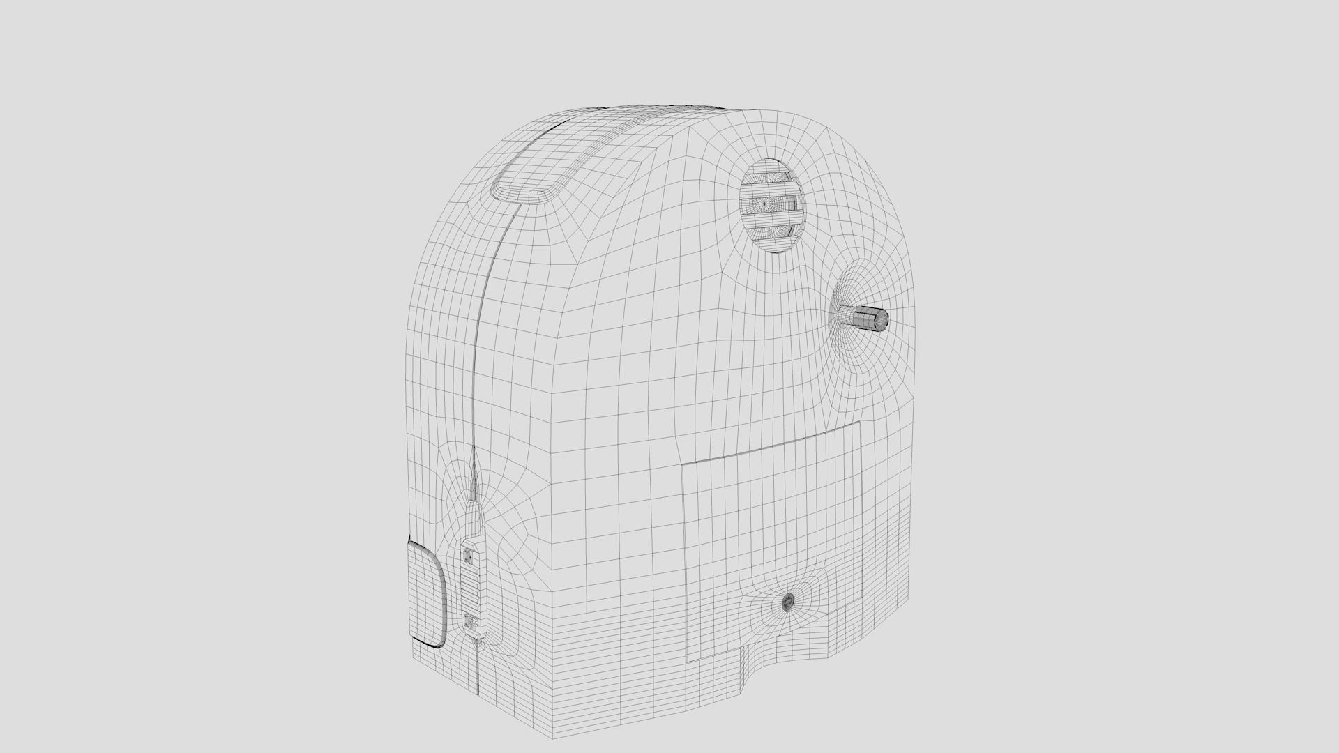 Desk Clock Low-poly 3D model_10