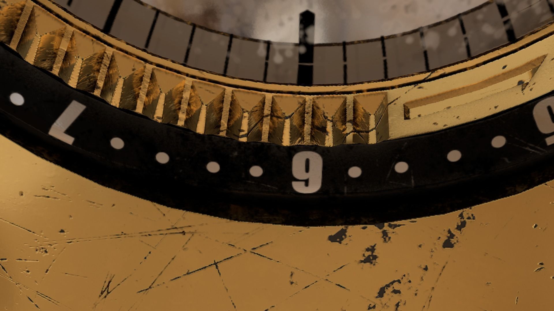 Desk Clock Low-poly 3D model_16