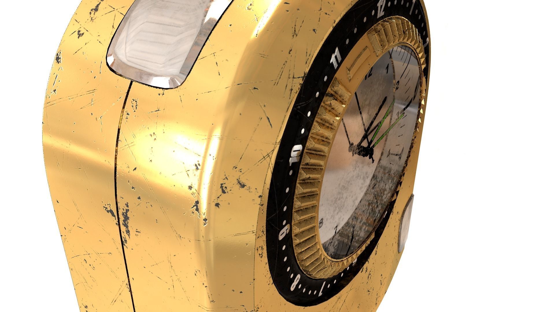 Desk Clock Low-poly 3D model_13