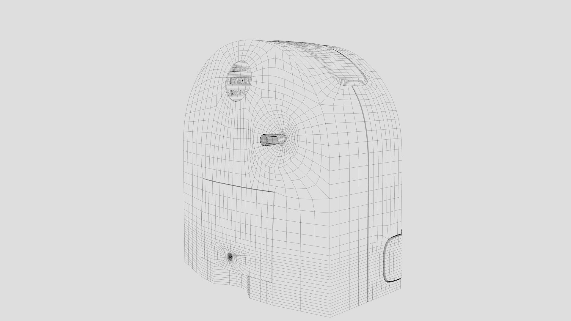 Desk Clock Low-poly 3D model_8